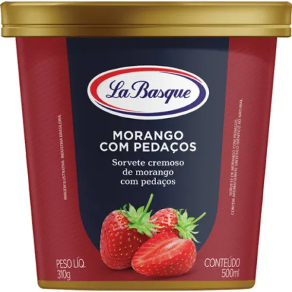 SORVETE LA BASQUE MORANGO COM PEDACOS 500ML
