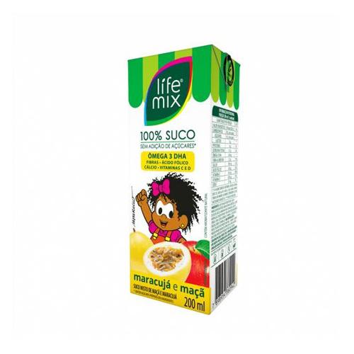 SUCO LIFE KIDS MIX MARACUJA E MAÇA  200ML