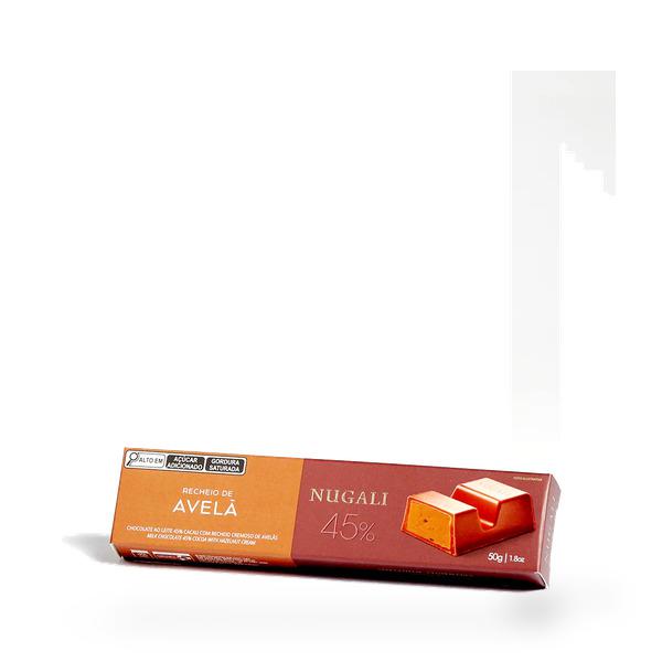 TABLETE CHOCOLATE AO LT COM RECH CREMOSO AVELÃ NUGALI