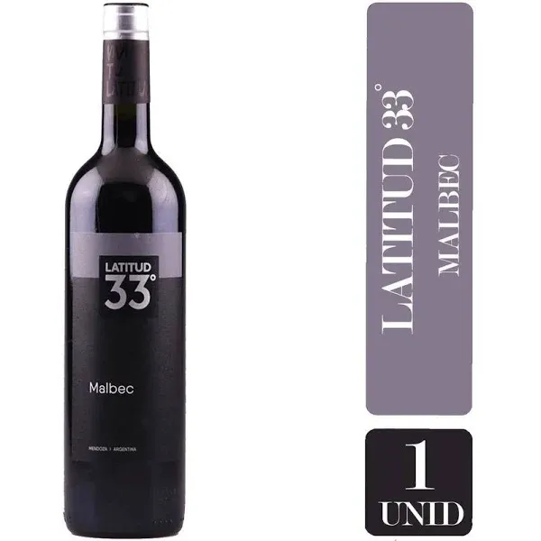 VINHO LATITUD 33 MALBEC TINTO 750ML