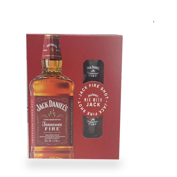 WHISKY JACK DANIELS FIRE 1L 2COPOS SHOT