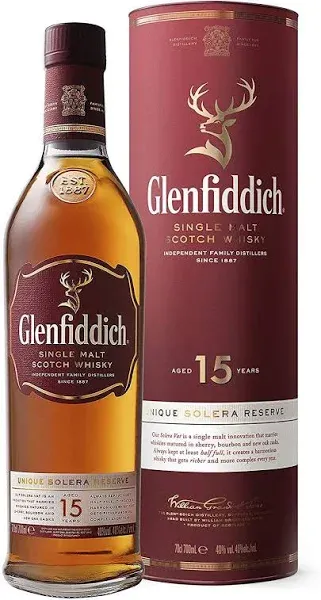 WHISKY SINGLE MALT GLENFIDDICH 15A 750ML
