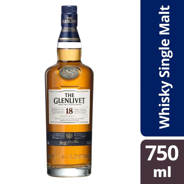 WHISKY SINGLE MALT GLENLIVET 18A  750ML