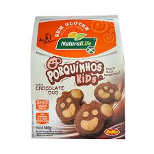 BISC NATURALLIFE 100G PORQUINHO KIDS CHOC DUO
