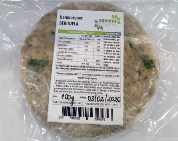 HAMB. SAVANA VEGANA 100G BERINJELA