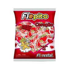 PIRULITO FLOPITO 500G CORACAO MORANGO