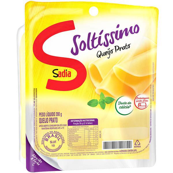 QUEIJO PRATO FAT SOLTISSIMO SADIA 150G