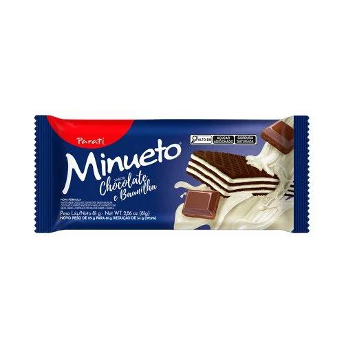 BISC WAFER PARATI MINUETO 81G CHOCOLATE/BAUNILHA