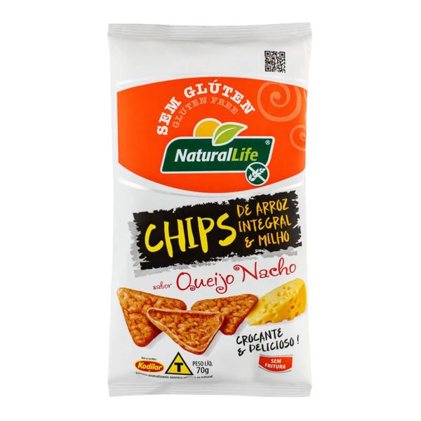 CHIPS ARROZ INT/MILHO NATURALLIFE 70G QUEIJO NACHO