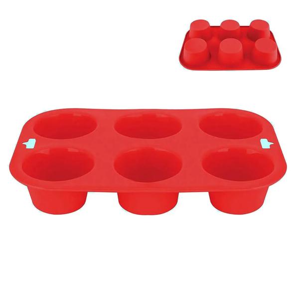 FORMA SILICONE CUP CAKE VILLARES 06 DIVISOES 24X16CM