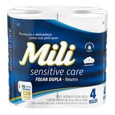 PAPEL HIG MILI SENSITIVE CARE F DUPLA NEUTRO 4 ROLOS DE 30