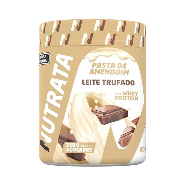PASTA AMENDOIM NUTRATA WHEY 600G LEITE TRUFADO