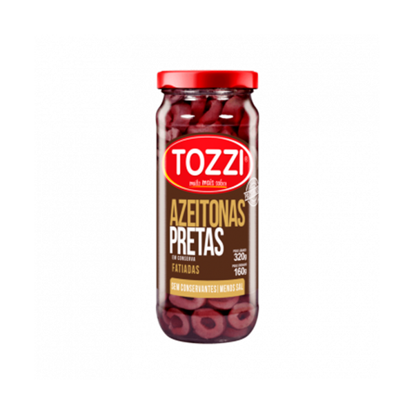 AZEITONA PRETA TOZZI 160G FATIADA