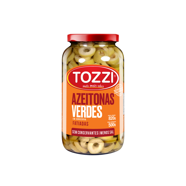 AZEITONA VERDE TOZZI 500G FATIADA
