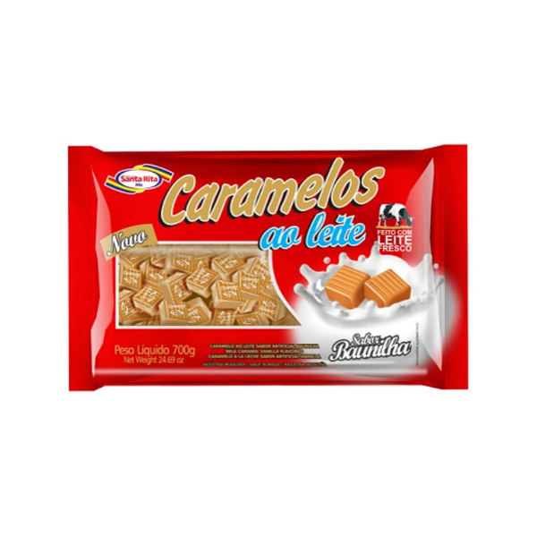 BALA SANTA RITA 700G CARAMELO AO LEITE
