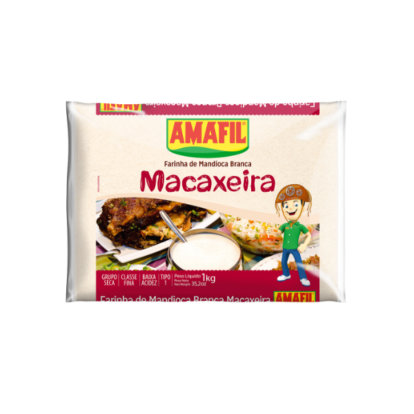 FARINHA DE MANDIOCA BRANCA AMAFIL 1KG MACAXEIRA