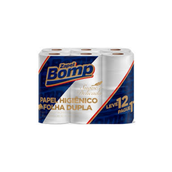 PAPEL HIGIENICO BOMP 20MT FOLHA DUPLA 12UN