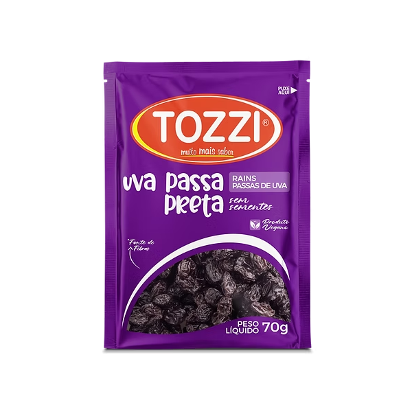 UVA PASSA PRETA TOZZI 70G SACHE