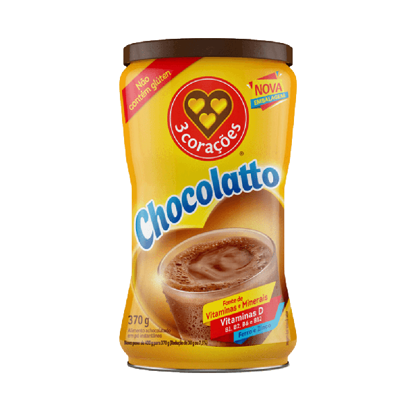 ACHOCO CHOCOLATTO 3 CORACOES LATA 370G