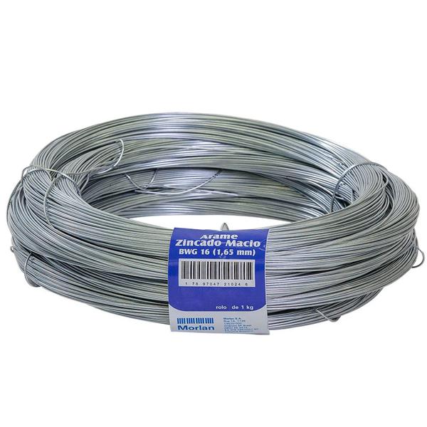 ARAME ZINC MACIO MORLAN BWG16 1,65MM 1KG