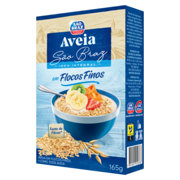 AVEIA EM FLOCOS FINOS SAO BRAZ 165G