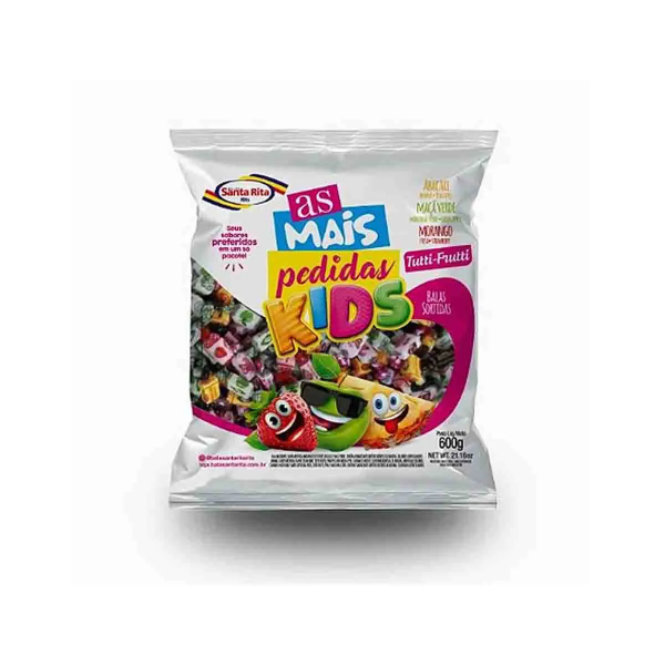 BALA  AS MAIS PEDID KIDS SANTA RITA 600G