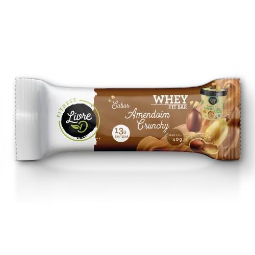 BARRA PROT WHEY FIT AMENDOIM LIVRE D 40G