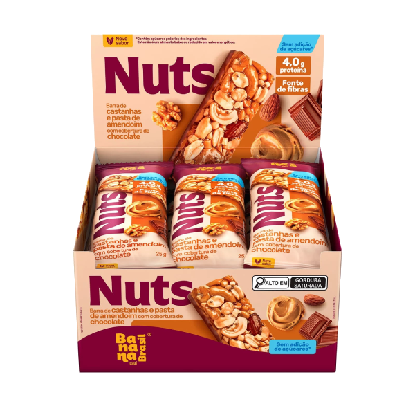 BARRA PROTEINA NUTS PASTA DE AMENDOIM NOVO 12X25G