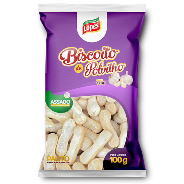 BISCOITO DE POLVILHO ALHO LOPES 100G