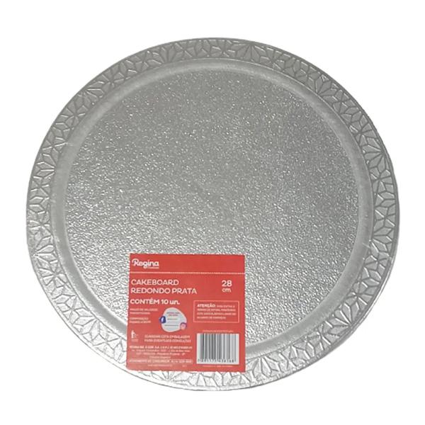 CAKEBOARD REDONDO PRATA REGINA 28 CM