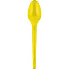 COLHER SOBREMESA AMARELA STRAWPLAST 50UN