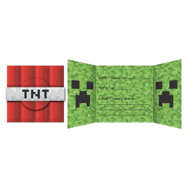 CONVITE MINI PIXELS JUNCO 8UND