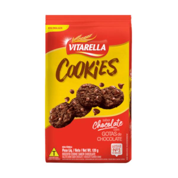 COOKIES CHOCOLATE COM GOTAS CHOCOLATE VITARELLA  120G