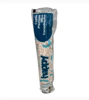 COPO DESC TRANSP AGUA 180ML HAPPY 100UND