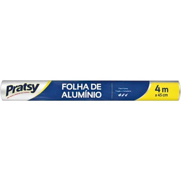 FOLHA DE ALUMINIO 4MTS 45CM PRATSY 1UN