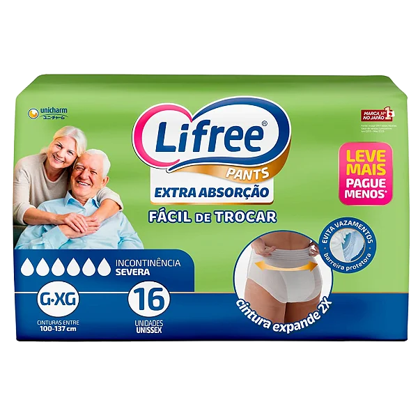 FRALDA CALCA EXTRA  ABS LIFREE G XG 16