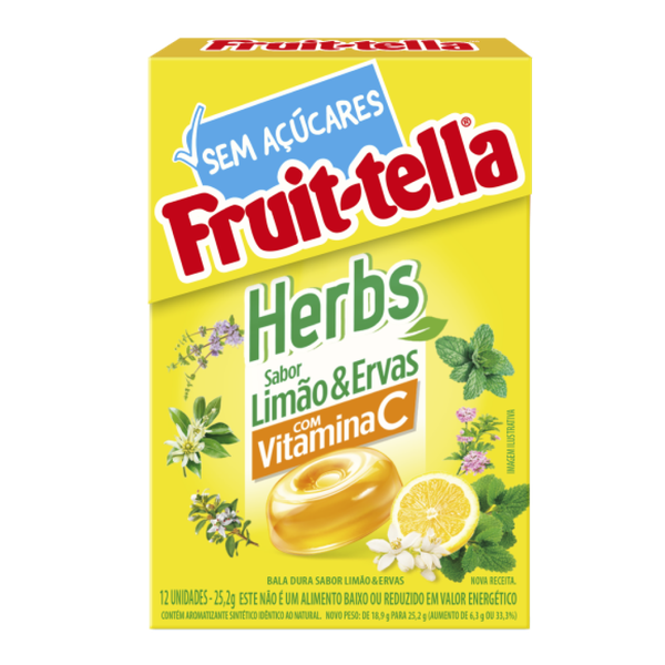 FRUITTELLA HERBS LIMAO & ERVAS VIT C 25G