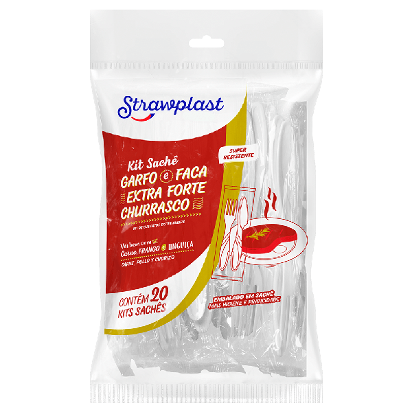 KIT S GARFO E FACA EXTRA CHURR BRAN 20UN