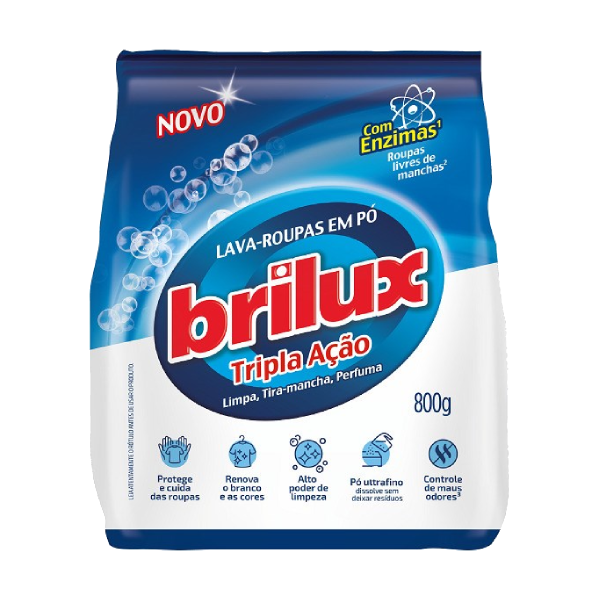 LAVA ROUPAS EM PO TR ACAO BRILUX PC 800G
