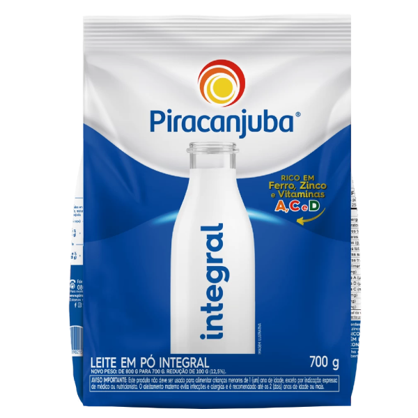 LEITE EM PO INTEGRAL PIRACANJUBA 700G