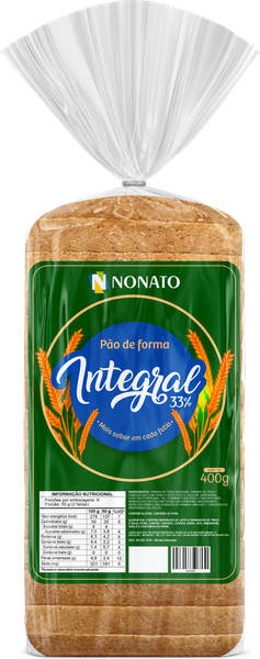 PAO DE FORMA INTEGRAL NONATO 400G