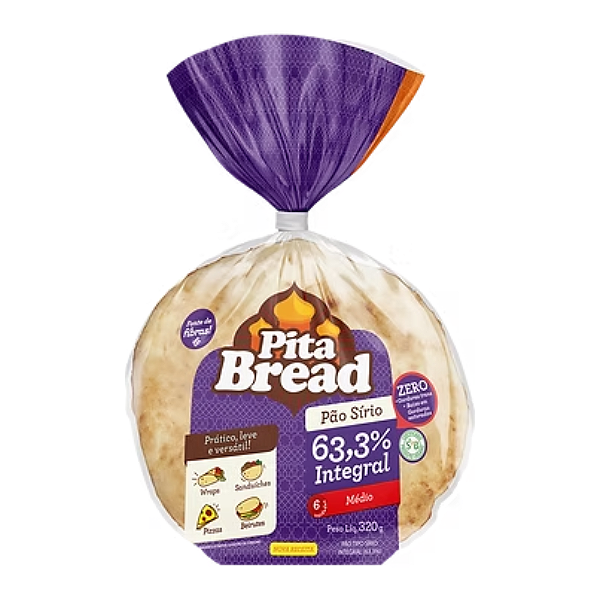 PAO TORTILHA INTEGRAL PITA BREAD 180G