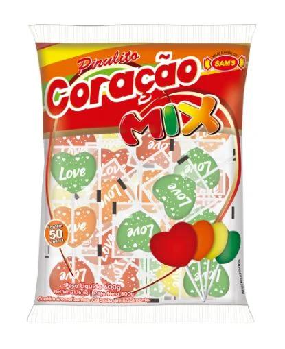 PIRULITO CORACAO MIX SAMS 600G