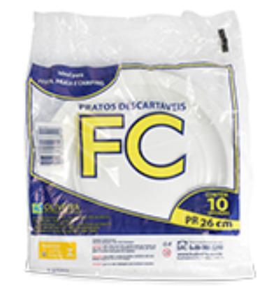 PRATO DESCARTAVEL FC N26 RASO 10UN