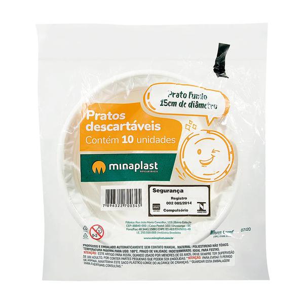 PRATO FUNDO 15CM MINAPLAST 10UND