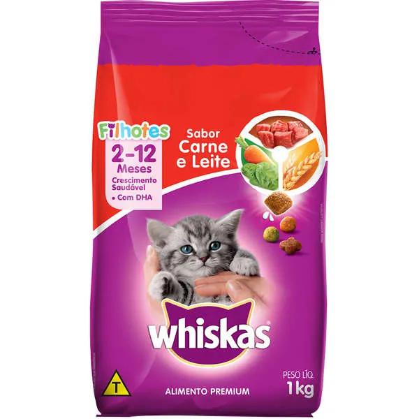 RAÇÃO WHISKAS CARNE E LEITE FILHOTE KG