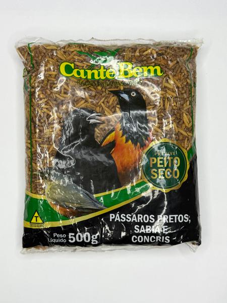 RACAO CANTE BEM PASSAROS PRETO 500G