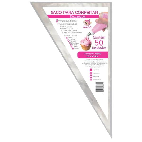 SACO CONFEITAR DESC MEDIO MAGO 50UN