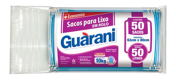 SACO PAR LIXO GUARANI 50L ROLO