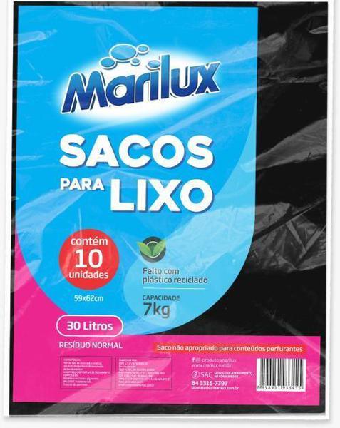 SACOS P/ LIXO MARILUX PTO 30L 10UN